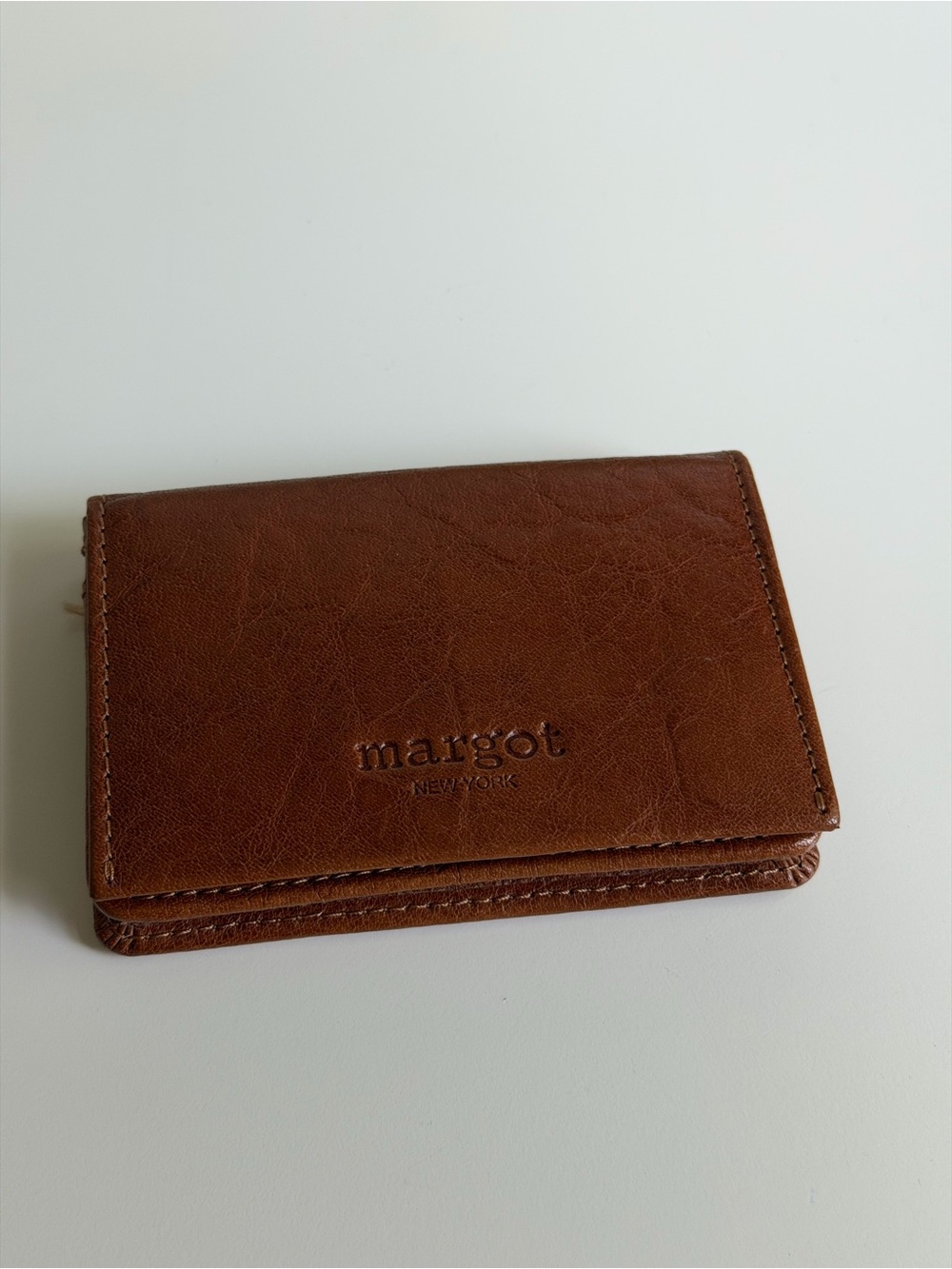 margot Brown Leather Slim Card Wallet